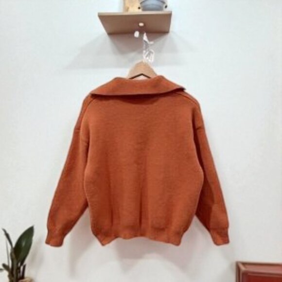 NWT J.ING Jing Pumpkin Color 1890 Print Collared Sweater One Size - Picture 11 of 11